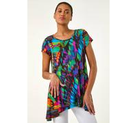 Roman Women's Abstract Print Hanky Hem Tunic | Size: 12 Roman Multicolor 12