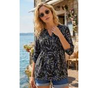 Roman Women's Abstract Print Pintuck Stretch Top in Lime | Size: 12 Roman Lime 12