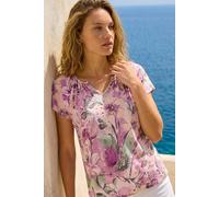 Roman Women's Abstract Print Stretch Tunic Top in Pink | Size: 20