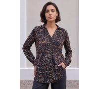 Roman Women's Abstract Puff Print Shirt in Navy | Size: 20