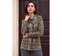 Roman Women's Abstract Snit Top in Khaki | Size: 20