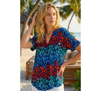 Roman Women's Abstract Spot Print Tunic Top in Navy | Size: 14