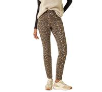 Roman Originals Jeggings for Women UK Jean Ladies Stretchy Trousers Denim Leggings High Waist Rise Pull On Skinny Straight Leg Cotton Pants Smart Casual - Leopard Animal Brown - Size 16