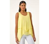 Roman Women's Asymmetric Sleeveless Vest Top in Bright Yellow | Size: 10