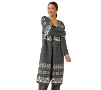 Aztec Print Longline Cardigan Roman Black One Size