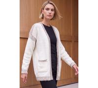 Roman Women's Blanket Stitch Cardigan Sweater in White | Size: 14