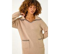 Roman Women's Blanket Stitch Collared Jumper in Beige | Size: 10 Roman Beige 10