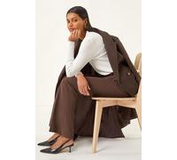 Roman Bootleg Trouser for Women UK Ladies Bootcut Stretch Flared Winter Autumn Long Full Length Pull-On Casual Smart Work Office Wear Business Soft Flattering - Black Regular (76CM) - Size 18