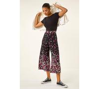 Roman Women's Border Print Culotte Trouser in Black | Size: 12 Roman Black 12
