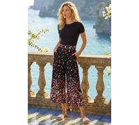 Roman Women's Border Print Culotte Trouser in Black | Size: 18 Roman Black 18