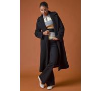 Roman Women's Borg Single Breasted Coat in Black | Size: 18 Roman Black 18