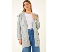 Roman Women's Bow Embellished Knit Cardigan in Grey | Size: S/M Roman Grey S/M