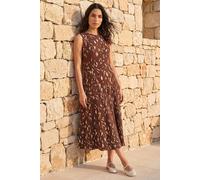 Roman Women's Brush Stroke Panel Midi Dress in Chocolate | Size: 14 Roman Chocolate 14