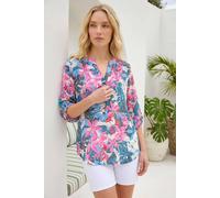 Roman Women's Burnout Floral Print Shirt in Pink | Size: 10 Roman Pink 10