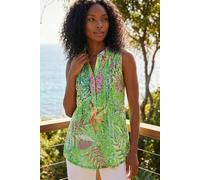 Roman Pintuck Sleeveless Shirt for Women UK Ladies Vest Tank Top Summer Smart Blouse Stretchy Jersey T-Shirt Casual Spring Holiday Party Vacation Notch Neck - Lime - Size 16