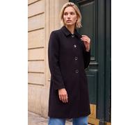 Roman Originals Buttoned Swing Coat for Women UK - Ladies Everyday Holiday Spring Summer Stand Collar Comfy Soft Evening Vacation Work Party - Black - Size 18