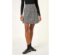 Roman Buttoned Textured Skirt In Black Black 16