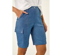 Roman Women's Cargo Seam Short in Mid Blue | Size: 14 Roman Mid Blue 14