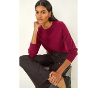 Roman Women's Check Elasticated Waist Drawcord Trouser in Aubergine | Size: 16 Roman Aubergine 16