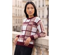 Roman Women's Check Knit Jumper in Burgundy | Size: 18