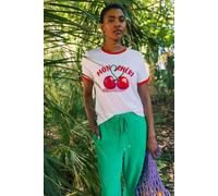 Roman Women's Cherry Slogan Stretch T-Shirt in White | Size: 20 Roman White 20