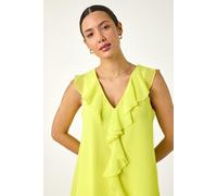 Roman Women's Chiffon Ruffle Vest Top in Yellow | Size: 18 Roman Yellow 18