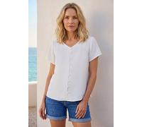 Roman Women's Classic Angel Sleeve V-Neck Top in Ivory | Size: 14