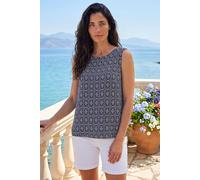 Roman Women's Classic Diamond Shell Top in Navy | Size: 10 Roman Navy 10