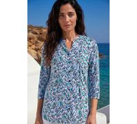Roman Women's Classic Ditsy Floral Button Front Blouse in Blue | Size: 10