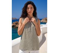Roman Women's Classic Stripe Sleeveless Vest in Khaki | Size: 20