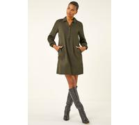 Roman Women's Collared Shift Shirt Dress in Khaki | Size: 18 Roman Khaki 18