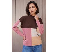 Roman Women's Colour Block Marl Knit Jumper in Chocolate | Size: 18