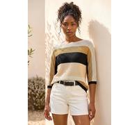 Roman Women's Colour Block Stripe Jumper in Beige | Size: 10 Roman Beige 10