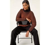 Roman Women's Colour Block Stripe Knit Jumper in Orange | Size: 16