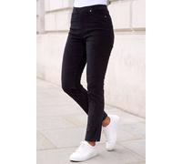 Roman Originals Corduroy Straight Stretch Jean Trouser for Women UK - Ladies Everyday Autumn Winter Comfy Soft Evening Vacation Work Party Night Out - Black - Size 16