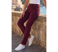 Roman Originals Corduroy Straight Stretch Jean Trouser for Women UK - Ladies Everyday Autumn Winter Comfy Soft Evening Vacation Work Party Night Out - Bordeaux - Size 18