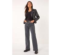 Roman Women's Cotton Blend Wide Leg Stretch Jeans in Charcoal | Size: 12 Roman Charcoal 12