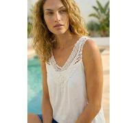 Roman Women's Cotton Crochet Trim Vest in Ivory | Size: 18 Roman Ivory 18