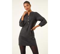 Roman Women's Cotton Denim Button Shift Dress in Black | Size: 20 Roman Black 20