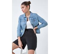 Roman Women's Cotton Elastic Waist Tie Detail Pocket Shorts in Black | Size: 10