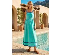 Roman Women's Cotton Ric Rac Midi Dress in Turquoise | Size: 20