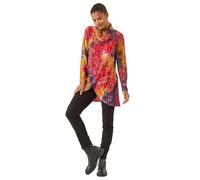 Roman Women's Textured Burnout Cowl Neck Top in Red | Size: 20 Roman Red 20
