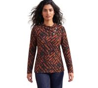 Roman Women's Cowl Neck Long Sleeve Tunic Ladies Lightweight Longline Patterned Top Blouse Snit Autumn Winter Work & Casual Smart Wear Going Out Party Loungewear