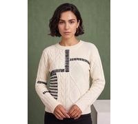 Crew Neck Blanket Cable Knit Jumper Roman Ivory 18