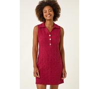 Roman Women's Crinkle Collared A-Line Stretch Dress in Wine | Size: 20 Roman Wine 20