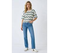 Roman Women's Crochet Wave Knitted Top in Ivory | Size: S/M Roman Ivory S/M