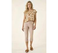 Roman Women's Cropped Cargo Stretch Trouser in Stone | Size: 20