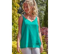 Roman Women's Cross Back V-Neck Camisole in Jade | Size: 10