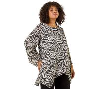 Curve Abstract Print Tunic Top Roman Grey 16