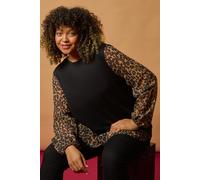 Roman Women's Curve Animal Print 2 In 1 Top in Tan | Size: 20 Roman Tan 20